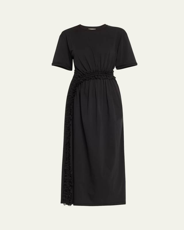 Lilia Ruffle Organic Cotton Midi Dress